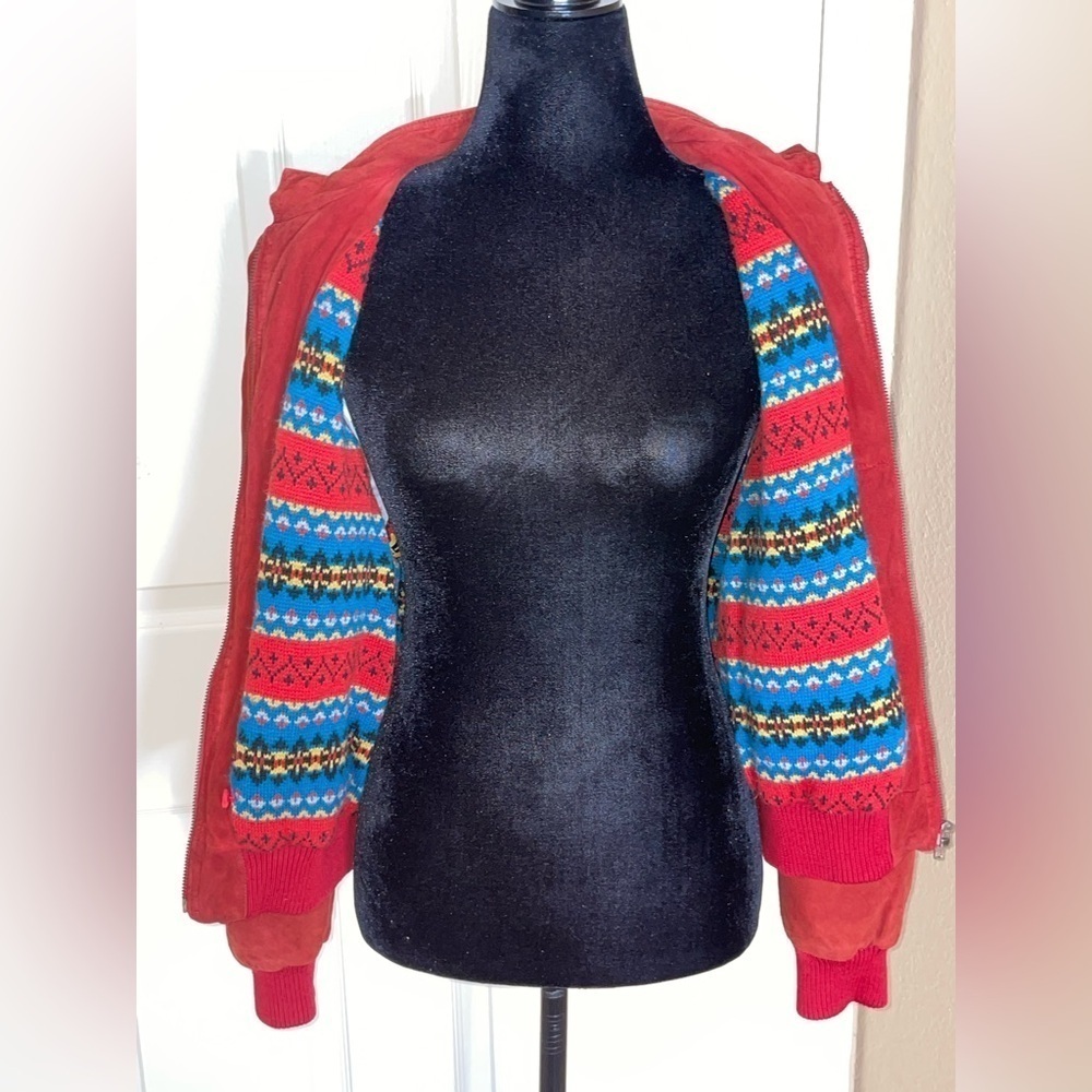 VINTAGE ABERCROMBIE & FITCH SUEDE LEATHER LINED SOUTHWEST WOOL JACKET MEDIUM‌‌‌‌ - Picture 3 of 11